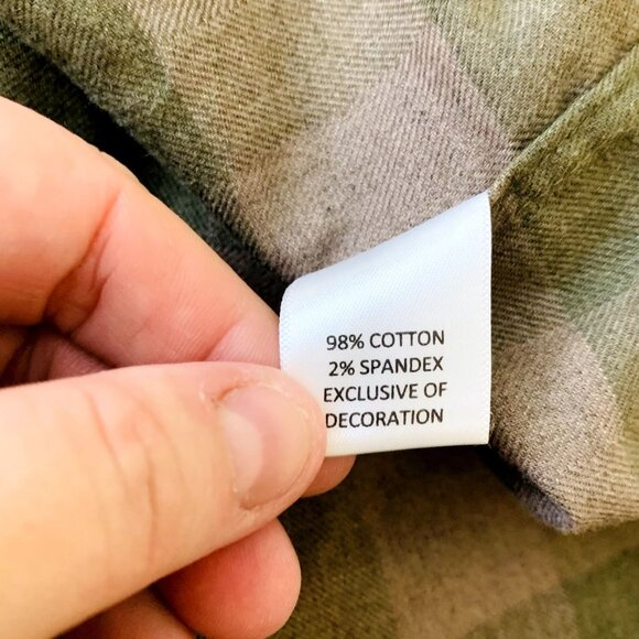 NEW Cremieux Mens Slim Fit Flannel Shirt Button Front Green Check Size XL - Picture 12 of 14